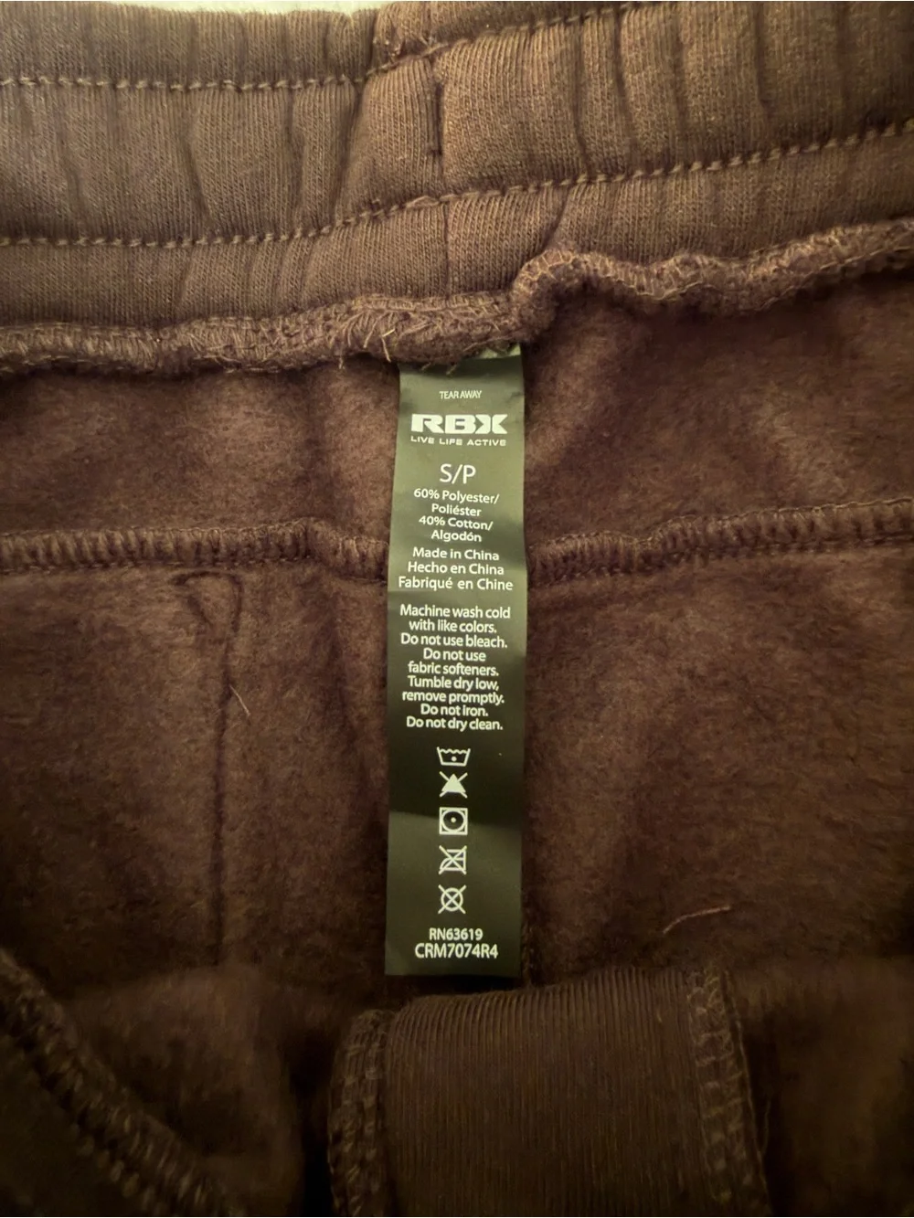 RBX Men's Dark Brown Jogger Sweatpants with Drawstring